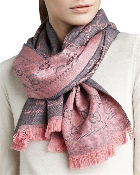 gucci wool scarf pink